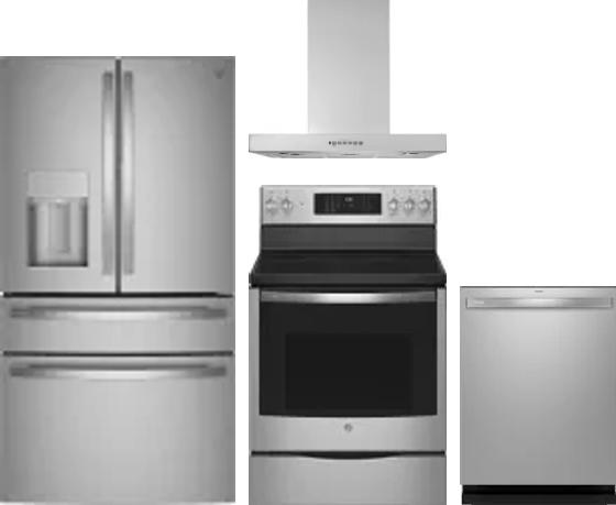 4 Piece Package Includes Refrigerator, Range, Hood And Dishwasher